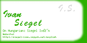 ivan siegel business card